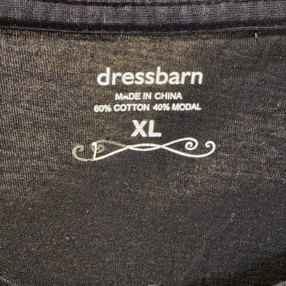 DRESSBARN Women's black Cotton Blend long Sleeves T-shirt size XL - Picture 3 of 8